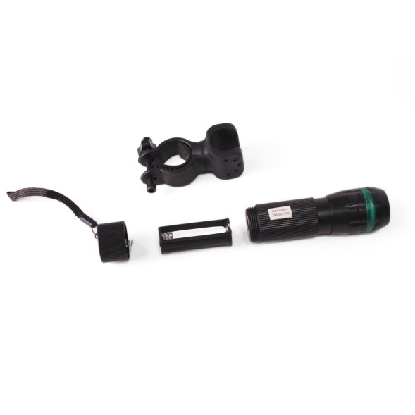 Фара для велосипеда KMS 7000, передняя, 3 режима, с меняющимся фокусом, 1 Вт, без батареек, AAAx3, зеленый