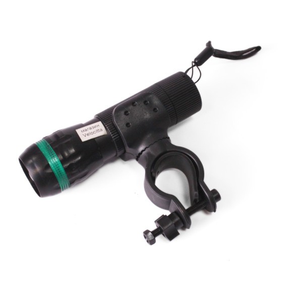 Фара для велосипеда KMS 7000, передняя, 3 режима, с меняющимся фокусом, 1 Вт, без батареек, AAAx3, зеленый