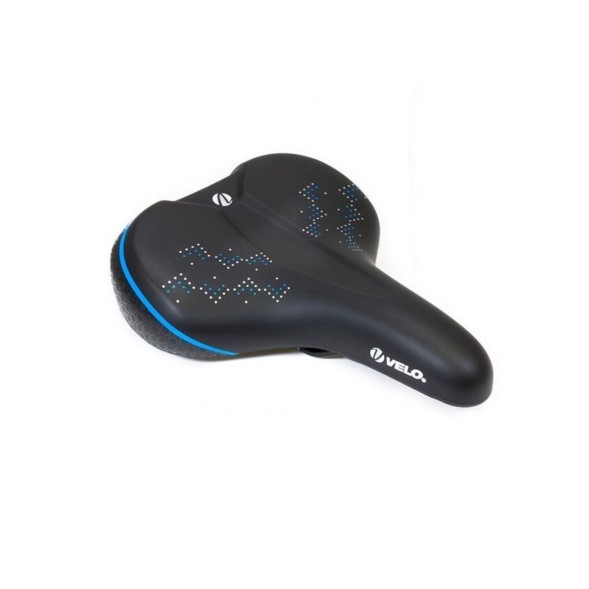 Седло велосипедное VELO VL-6393BBK, 265x213 мм, актив, COMFORT, Plush, вакуумное, черный
