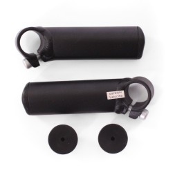 Рога велосипедные Zoom MT-A27, 100 мм, алюминиевые, Lock On, черный, блистер