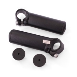 Рога велосипедные Zoom MT-A27, 100 мм, алюминиевые, Lock On, черный, блистер