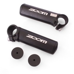 Рога велосипедные Zoom MT-A27, 100 мм, алюминиевые, Lock On, черный, блистер