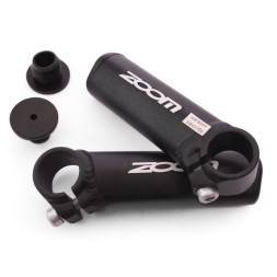 Рога велосипедные Zoom MT-A27, 100 мм, алюминиевые, Lock On, черный, блистер