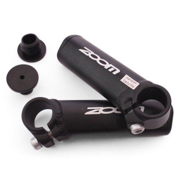 Рога велосипедные Zoom MT-A27, 100 мм, алюминиевые, Lock On, черный, блистер