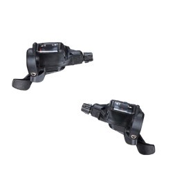 Переключатель передач MicroShift TS38-2-L2, шифтер, левый, 2 скорости, индикатор, трос 1800 мм, черный