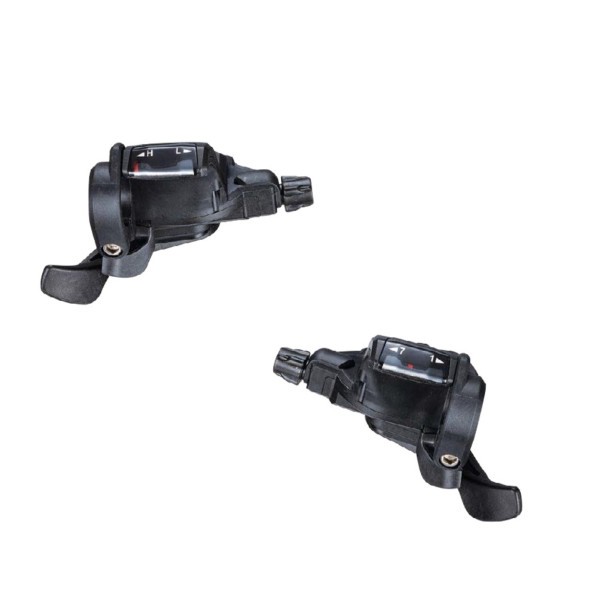 Переключатель передач MicroShift TS38-2-L2, шифтер, левый, 2 скорости, индикатор, трос 1800 мм, черный