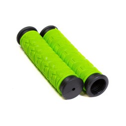 Грипсы велосипедные Hualong HL-G49-Green, резиновые, 125 мм, 2-х компонентные, с черным кантом, б/уп.