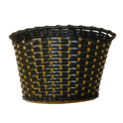 Корзина Hualong BS-03x10-20-BRBK, для детского велосипеда 20&amp;quot;, передняя, 270x200x170 мм, пластиковая, плетёная, коричнево-черная