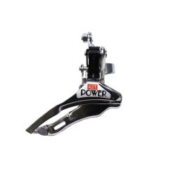 Переключатель передний Power FD-10TD, под 15-21 скор., макс. размер звезды 42 зубов, нижняя тяга, торг. уп.