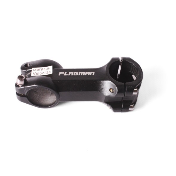 Вынос велосипедный, посадка 31.8 мм, 1-1/8&amp;quot;, для безрезьбовой вилка, алюм, нерегулируемый, 4 болта, черный