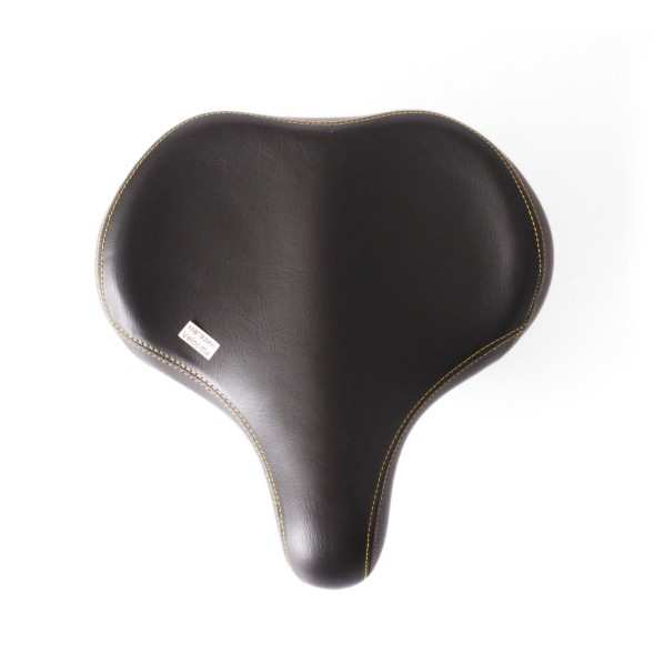 Седло велосипедное, широкое,  250x260 мм, пружины закрытого типа, с замком и катафотом, черное