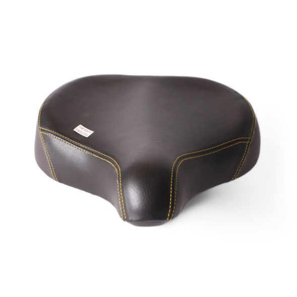 Седло велосипедное, широкое,  250x260 мм, пружины закрытого типа, с замком и катафотом, черное