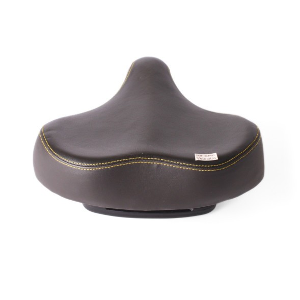 Седло велосипедное, широкое,  250x260 мм, пружины закрытого типа, с замком и катафотом, черное