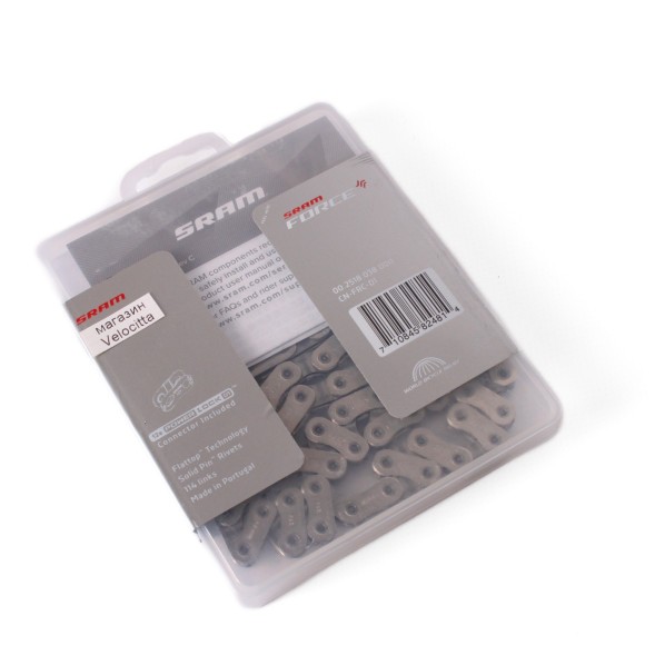 Цепь велосипедная Sram Force AXS, 12 скоростей, 114 звеньев, silber Flattop