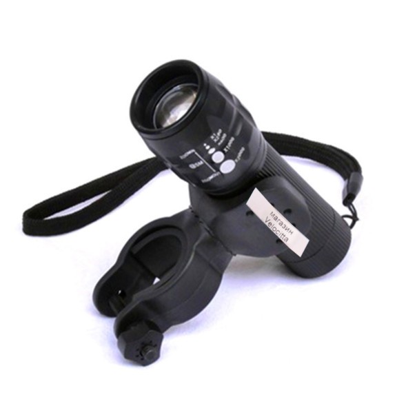 Фара велосипедная BLT-7000, передняя, AL, 1W, 3xAAA, регулируемый фокус линзы, блистер