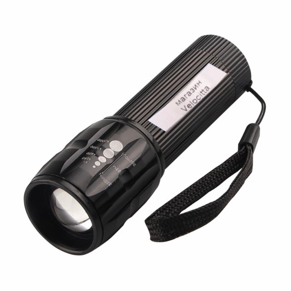 Фара велосипедная BLT-7000, передняя, AL, 1W, 3xAAA, регулируемый фокус линзы, блистер