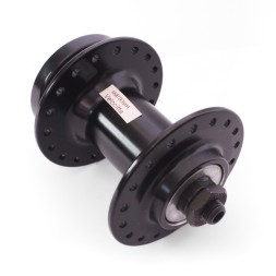 Втулка передняя A208FQ, ось 3/8"х100x108 мм, алюминиевая, под диск 6 болтов, с эксцентриком, 36 отверстий, торг. уп.