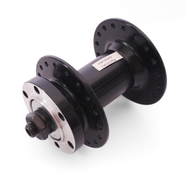 Втулка передняя A208FQ, ось 3/8&amp;quot;х100x108 мм, алюминиевая, под диск 6 болтов, с эксцентриком, 36 отверстий, торг. уп.