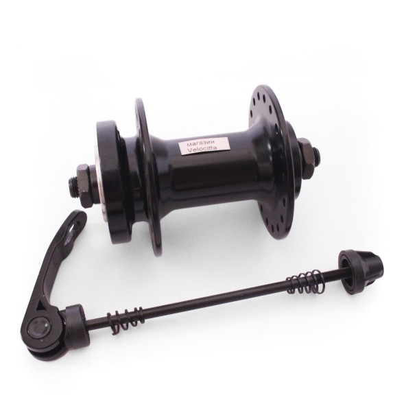 Втулка передняя A208FQ, ось 3/8&amp;quot;х100x108 мм, алюминиевая, под диск 6 болтов, с эксцентриком, 36 отверстий, торг. уп.