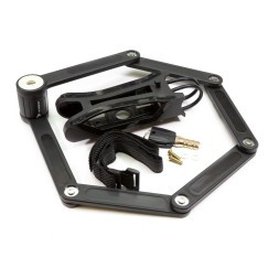 Замок противоугонный Trix GK107.101, складной, с ключами, 57×850 мм, 6 стальных пластин в пластиковой оболочке, Black