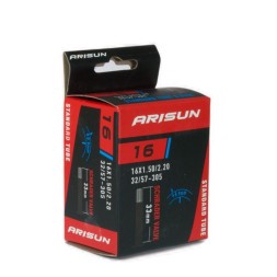 Велокамера Arisun Standard U010301, 16&amp;quot;x1.50/2.20 (32/57-305), AV 33 мм, бутиловая 0.9 мм, Черный