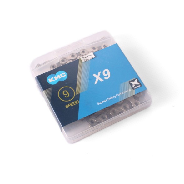 Цепь KMC (Х9), 1/2x11/128&amp;quot;, 116 звеньев, 9 скоростей, с замком, (аналоговый завод), в коробке