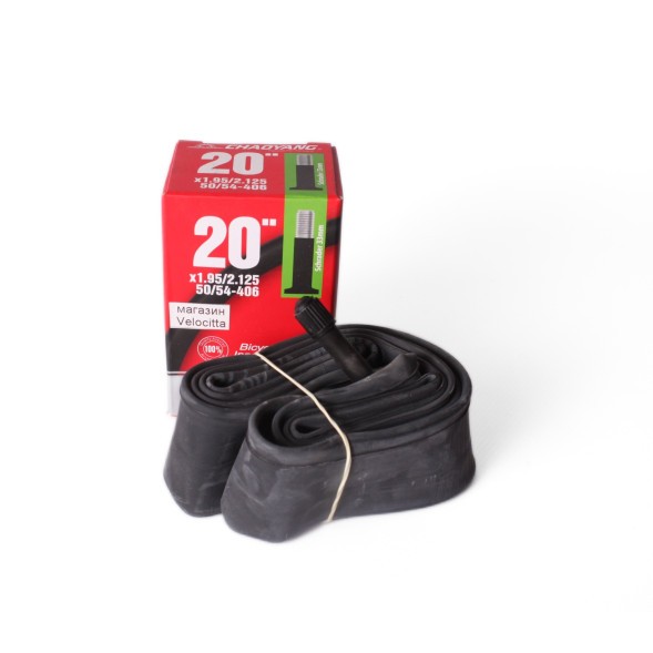 Камера велосипедная Chaoyang 20&amp;quot;x1.95-2.125 (50/54-406) авто-ниппель (AV) -33 мм, инд.упак.