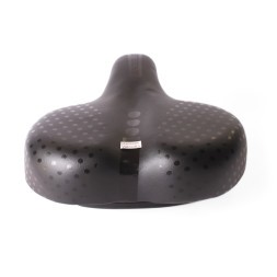 Седло велосипедное Saddle, широкое, 250x260 мм, закрытые пружины, замок, с катафотом, черный