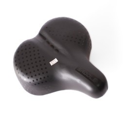 Седло велосипедное Saddle, широкое, 250x260 мм, закрытые пружины, замок, с катафотом, черный