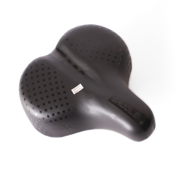 Седло велосипедное Saddle, широкое, 250x260 мм, закрытые пружины, замок, с катафотом, черный