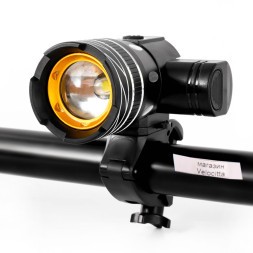 Фара велосипедная, AL, АКБ, 1 LED, USB Rechargeable, IPX3, регулируемая линза, яркий, черный