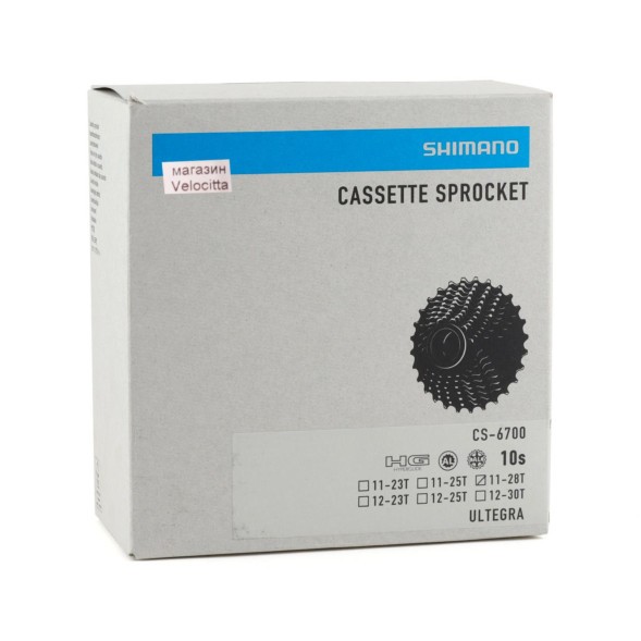 Кассета Shimano Ultegra CS-6700, 10 ск., диапазон зубьев 11-28T