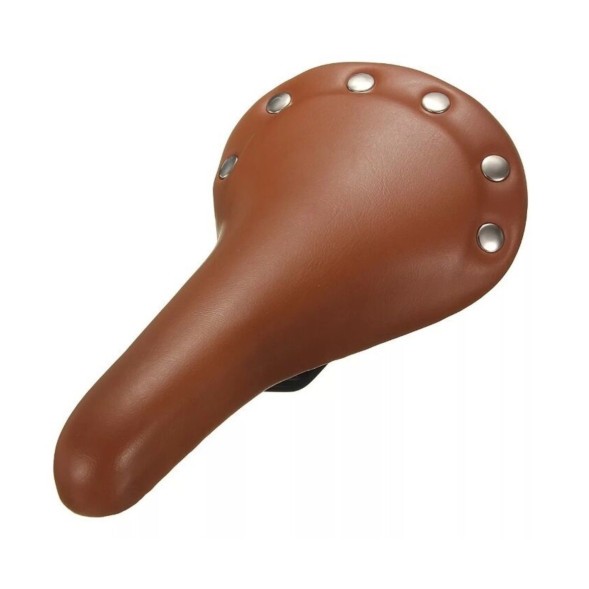 Велоседло Hongfei HF-AZ-1173-2, 275x150 мм, актив, замок, с клепками, ретро, коричневый