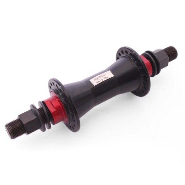 Втулка велосипедная A275FB-36, передняя, BMX, ось 14х100x170 мм, под U-br, на гайках, 36H, с промподшипниками, ALU, черная