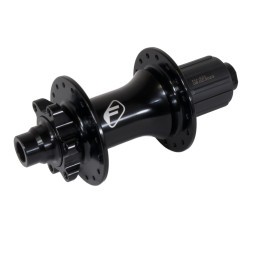 Втулка велосипедная Formula EHL-148, Downhill , задняя, ось полая 12x150 мм, ALU, под Disk 6 болтов, под кассету 10/11 speed, без эксцентрика, 32H, промподшипники, Black