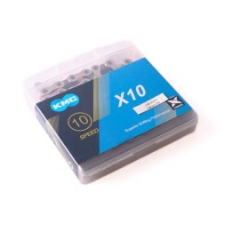 Цепь для велосипеда KMC (Х10), 1/2x11/128&amp;quot;, 116 звеньев, 10 скоростей, с замком, (аналоговый завод)