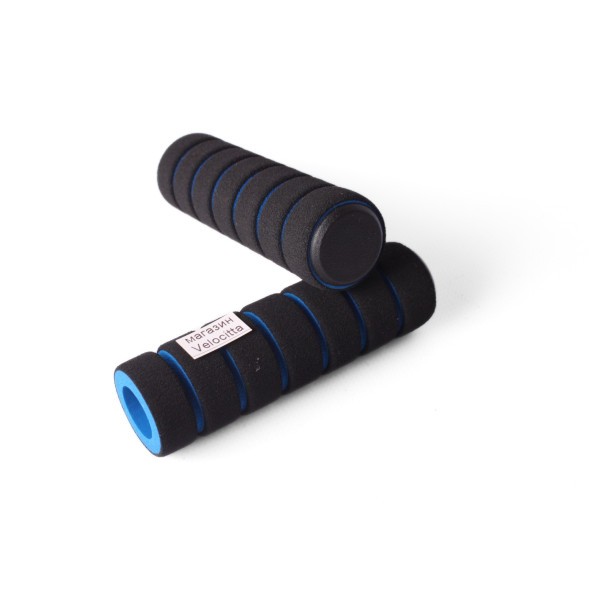 Ручки на руль для велосипеда, полиуретановые, 110 мм, синий