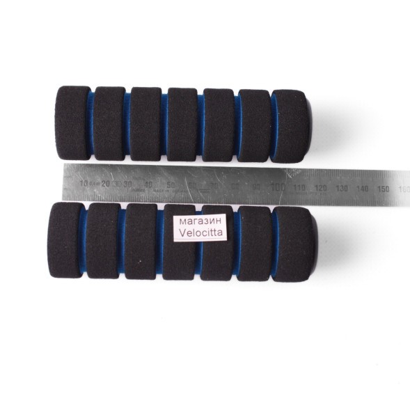 Ручки на руль для велосипеда, полиуретановые, 110 мм, синий