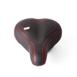 Седло велосипедное ALLTime "Комфорт" 195x260 мм, закрытые пружины, со встроенным габаритом (2 режима), черно-красный