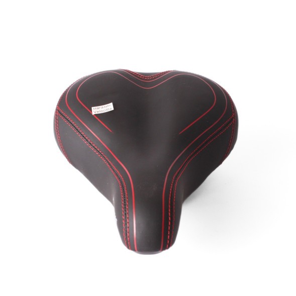 Седло велосипедное ALLTime &amp;quot;Комфорт&amp;quot; 195x260 мм, закрытые пружины, со встроенным габаритом (2 режима), черно-красный