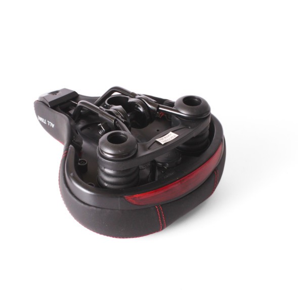 Седло велосипедное ALLTime &amp;quot;Комфорт&amp;quot; 195x260 мм, закрытые пружины, со встроенным габаритом (2 режима), черно-красный