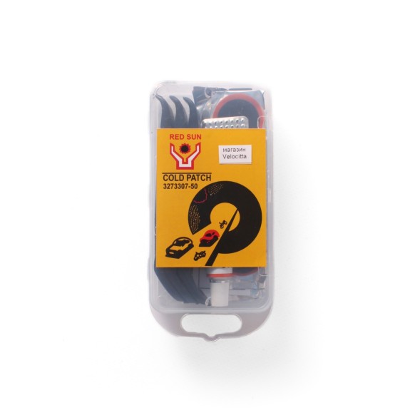 Ремкомплект Red Sun Cold Patch, набор: резиновый клей, 11 заплаток, наждачка метал., 3 монтировки
