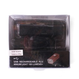 Фара велосипедная Machfally 888, передняя, алюминий, 180 lumens, USB, аккумулятор, LED, 4 режима, черный