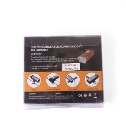 Фара велосипедная Machfally 888, передняя, алюминий, 180 lumens, USB, аккумулятор, LED, 4 режима, черный