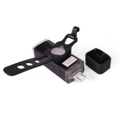 Фара велосипедная Machfally 888, передняя, алюминий, 180 lumens, USB, аккумулятор, LED, 4 режима, черный