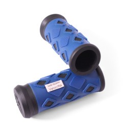 Грипсы велосипедные резиновые SR-39, 80 мм, 2-х компонентные, черный/синий
