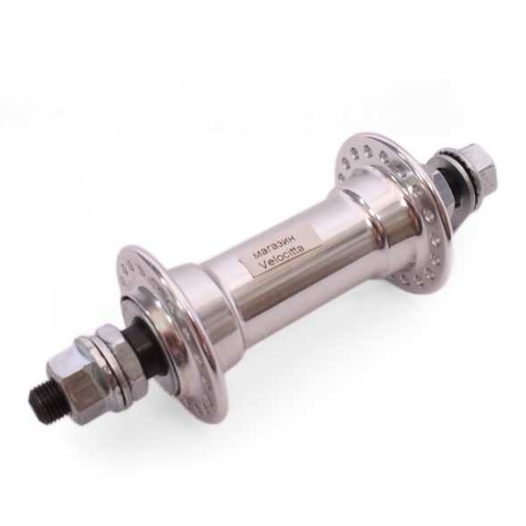 Втулка передняя A201F, ось 3/8&amp;quot;х100x140 мм, ALU, под V-b, с гайками, 36 отверстий, серебристая