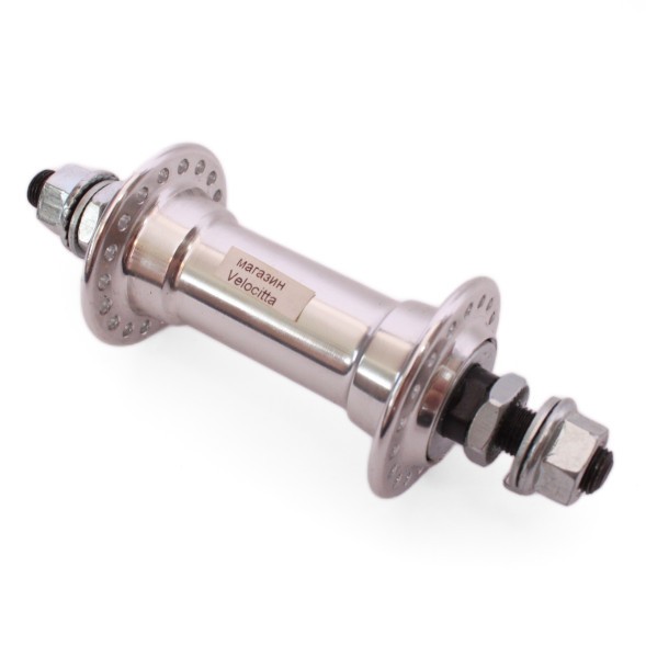 Втулка передняя A201F, ось 3/8&amp;quot;х100x140 мм, ALU, под V-b, с гайками, 36 отверстий, серебристая