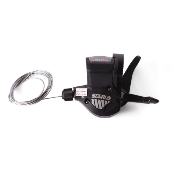 Манетка велосипедная SunRun M300, лепестковый, 3 скорости, левая, трос