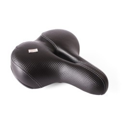 Седло велосипедное ALLTime "Комфорт" 210x250 мм, с закрытыми пружинами, с отверстием, прошитое, под карбон, черное